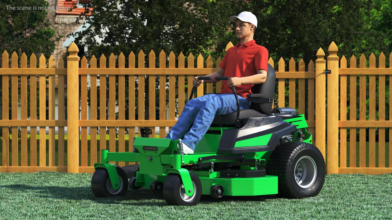 3D Man With Zero Turn Mower Generic Fur