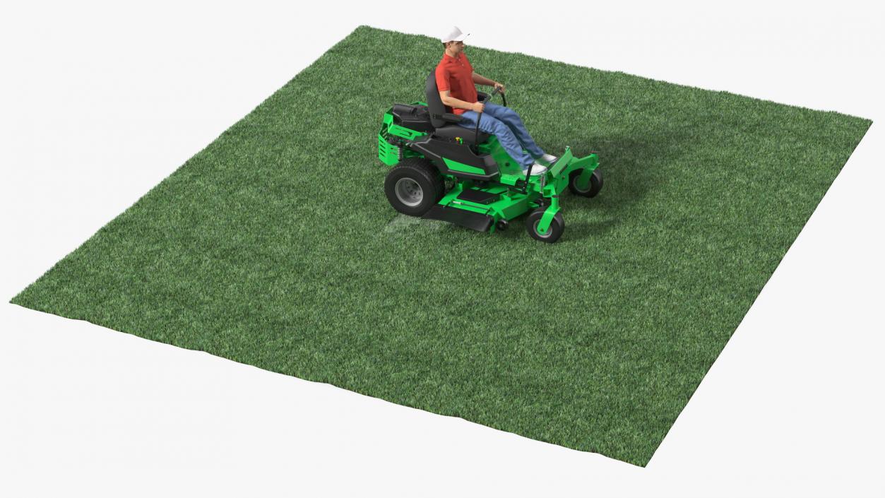 3D Man With Zero Turn Mower Generic Fur