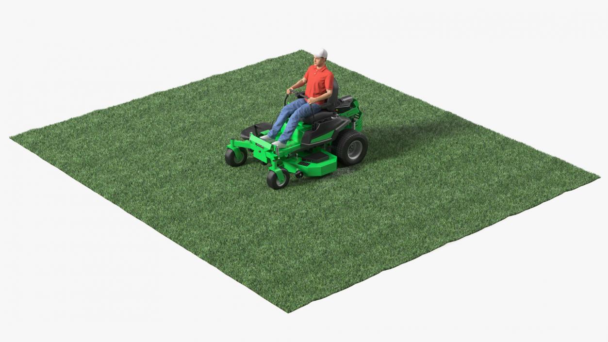 3D Man With Zero Turn Mower Generic Fur