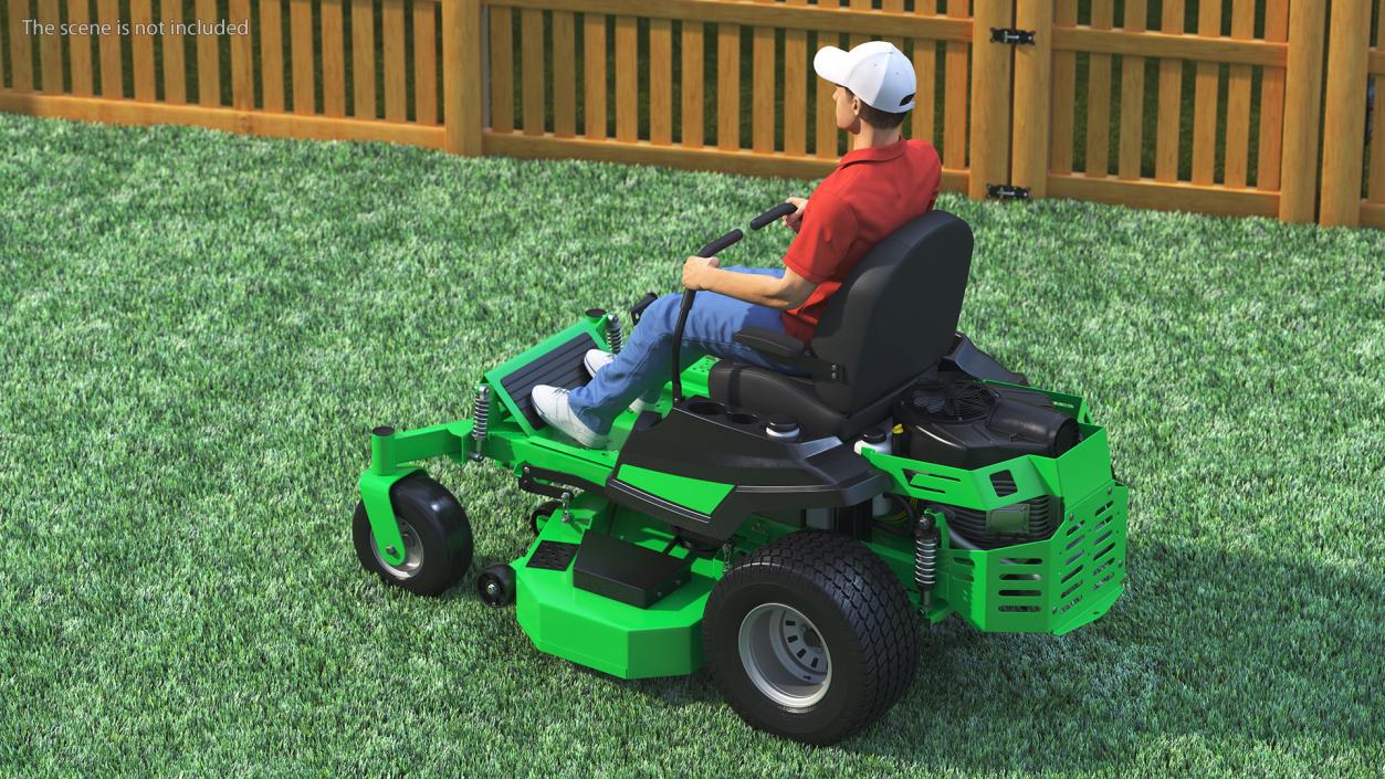 3D Man With Zero Turn Mower Generic Fur