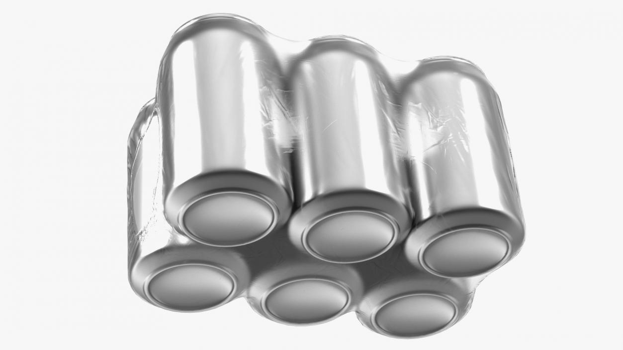 3D model 330ml 6psc Beverage Can Transparent Pack