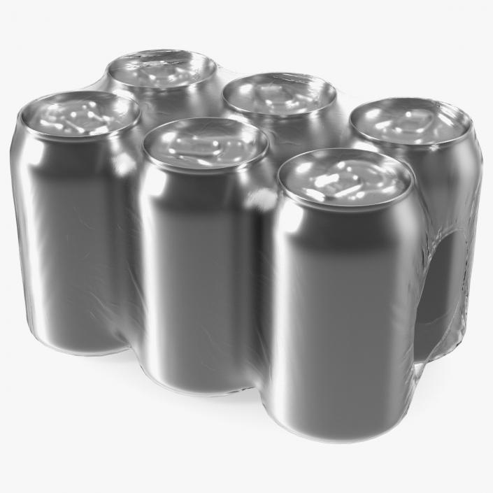 3D model 330ml 6psc Beverage Can Transparent Pack