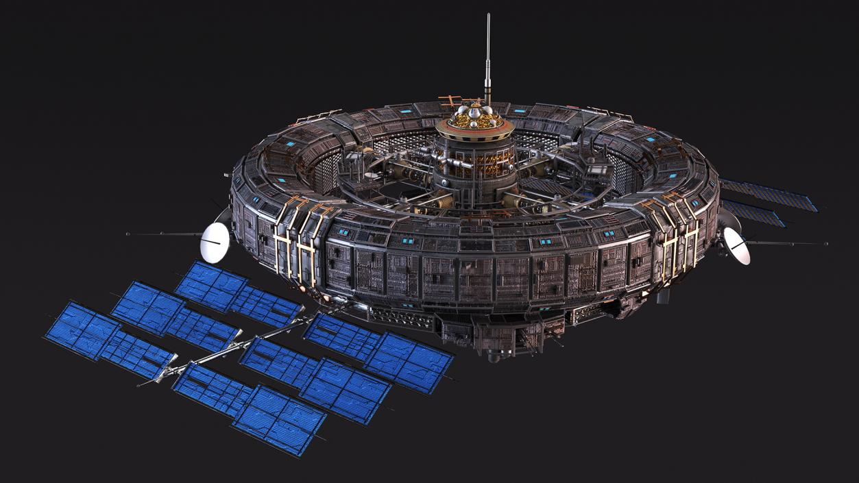 3D Futuristic Sci Fi Space Station