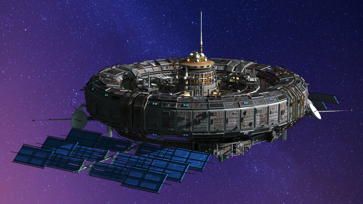 3D Futuristic Sci Fi Space Station