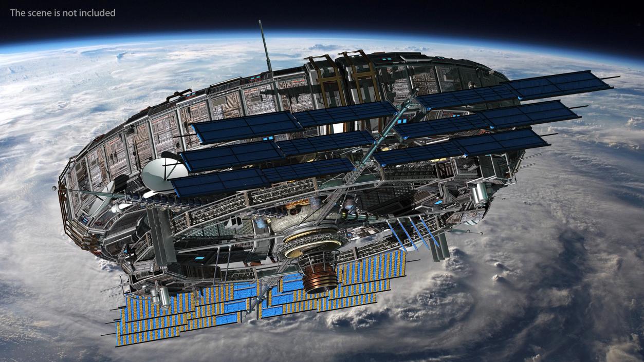 3D Futuristic Sci Fi Space Station