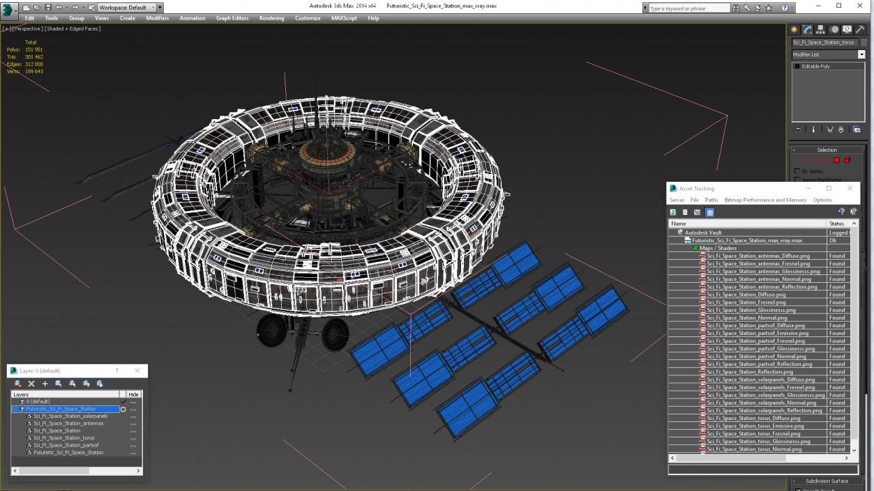 3D Futuristic Sci Fi Space Station