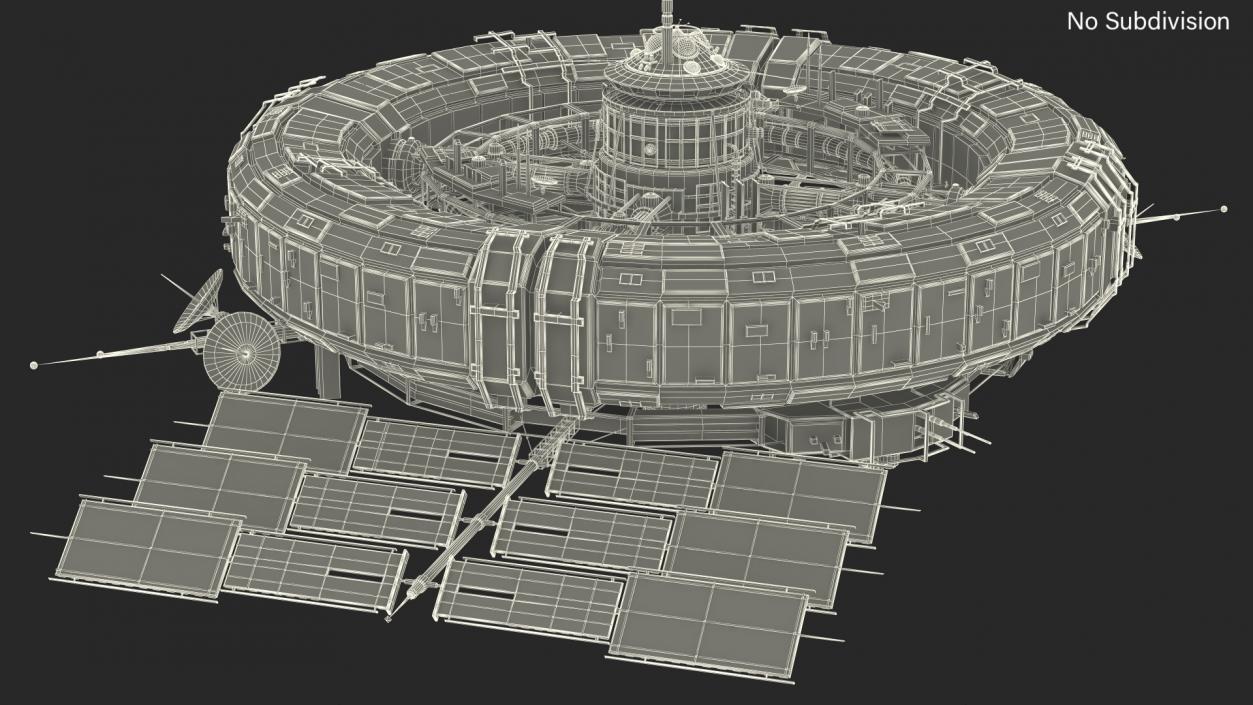 3D Futuristic Sci Fi Space Station