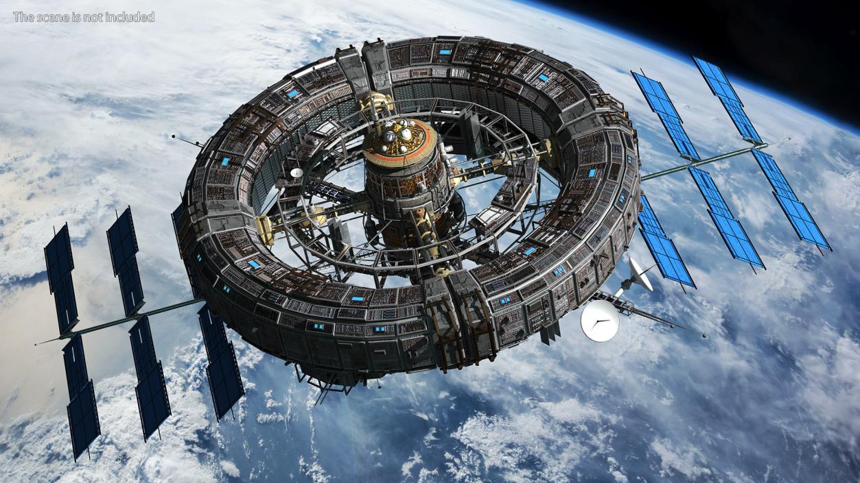 3D Futuristic Sci Fi Space Station