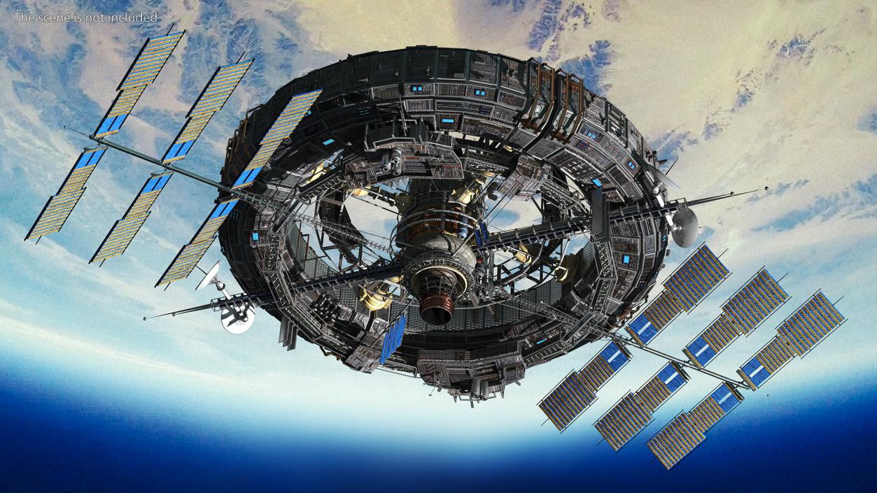 3D Futuristic Sci Fi Space Station