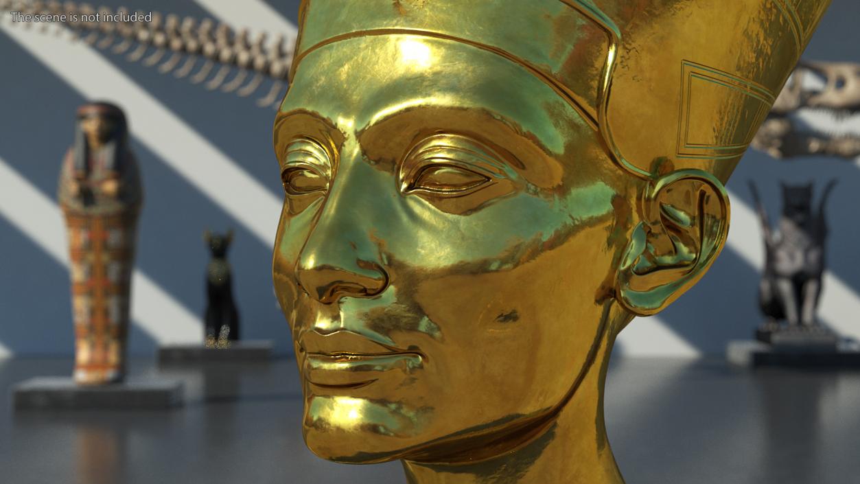 3D model Golden Bust of Queen Nefertiti