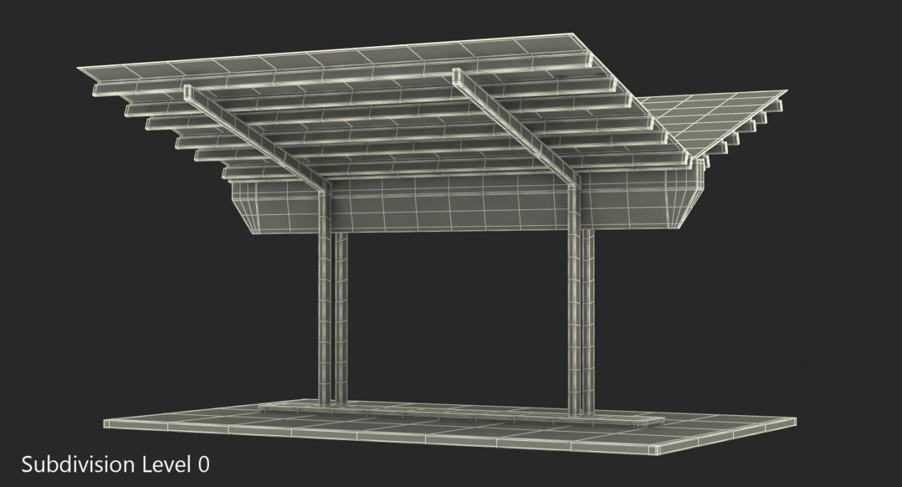 3D Solar Panel Charging Station model