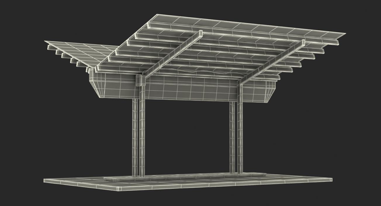 3D Solar Panel Charging Station model