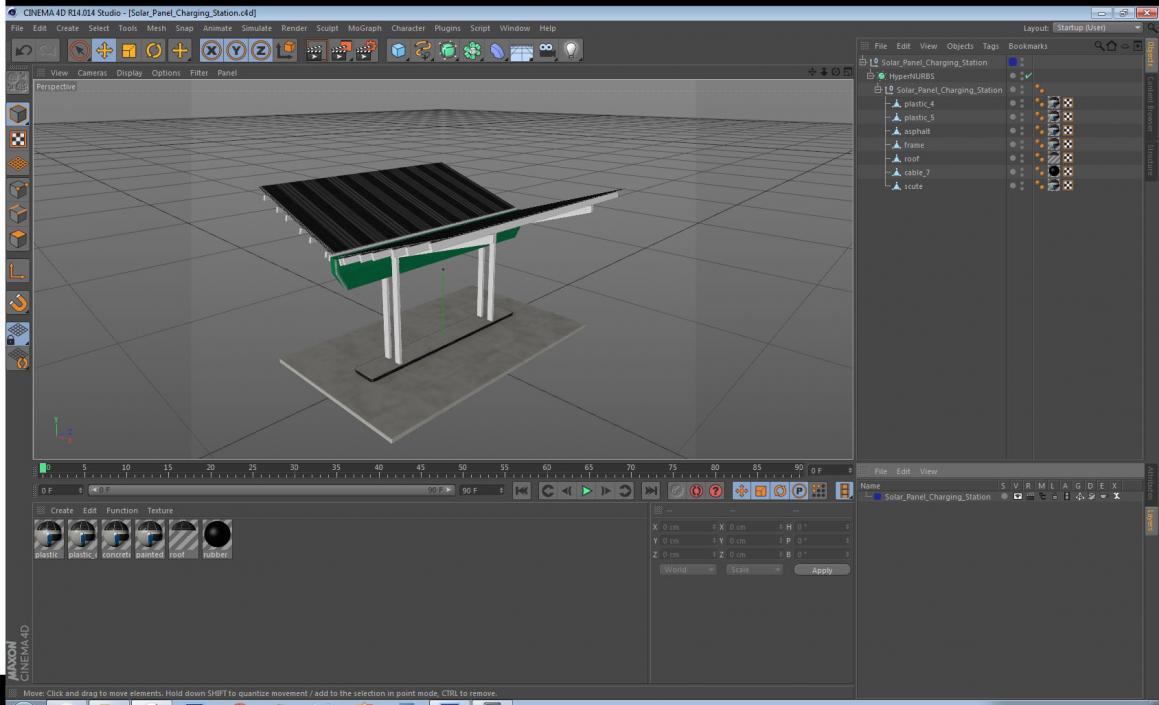 3D Solar Panel Charging Station model