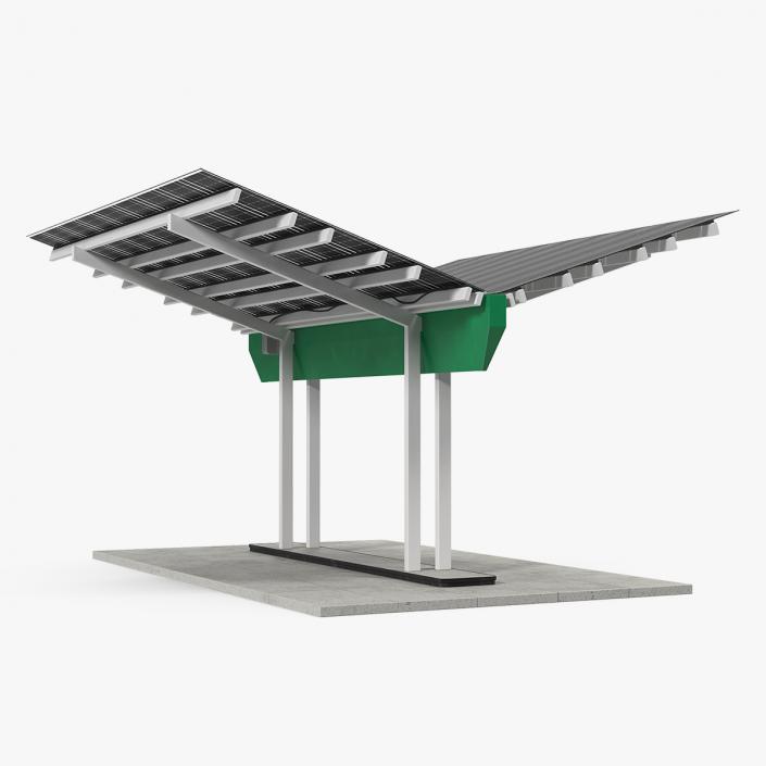 3D Solar Panel Charging Station model