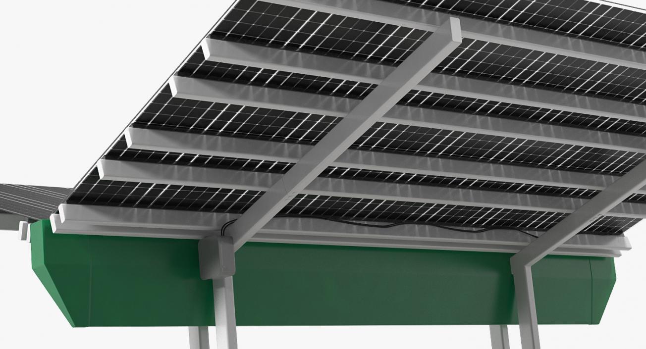 3D Solar Panel Charging Station model