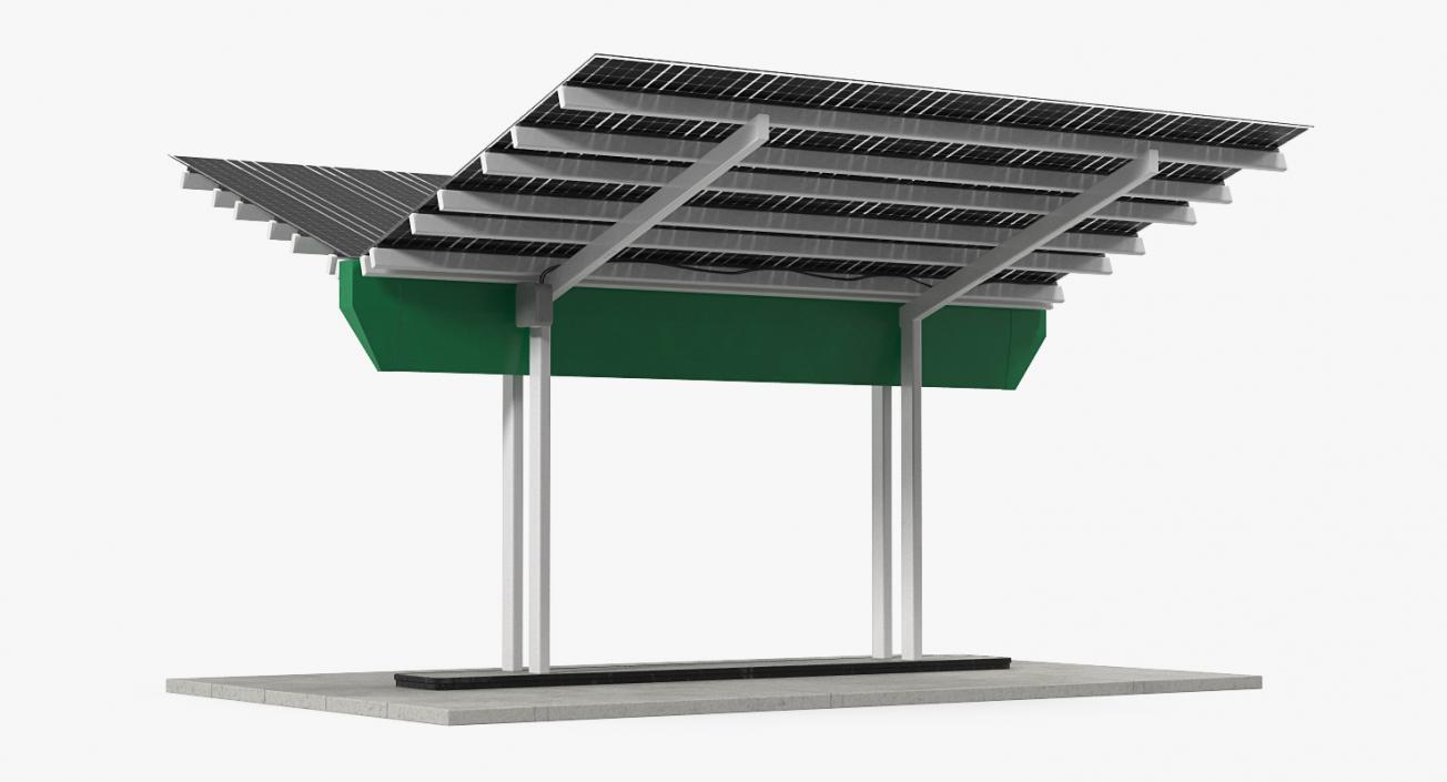 3D Solar Panel Charging Station model