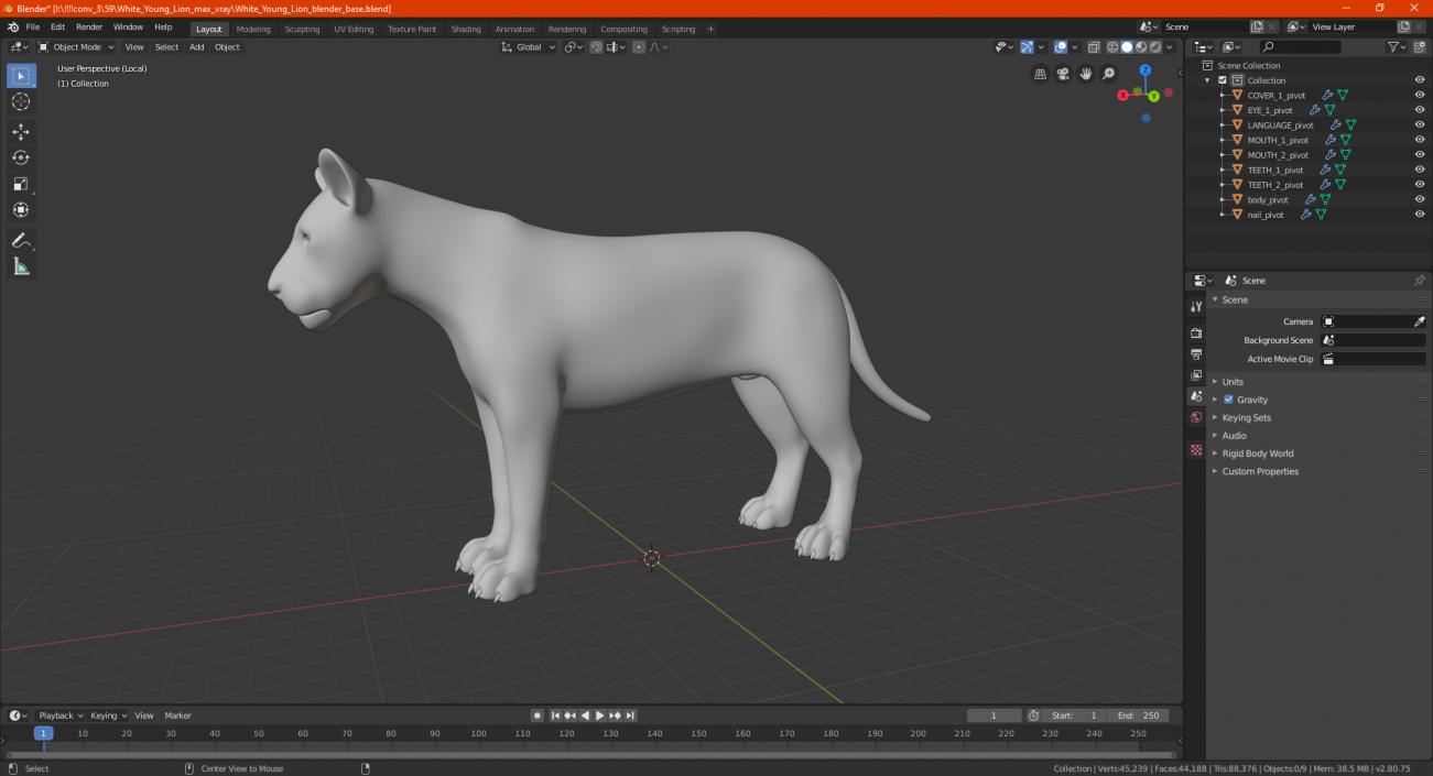 3D model Young Lion