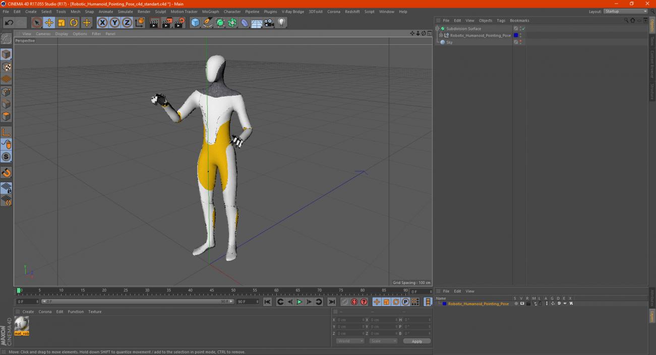 3D model Robotic Humanoid Pointing Pose