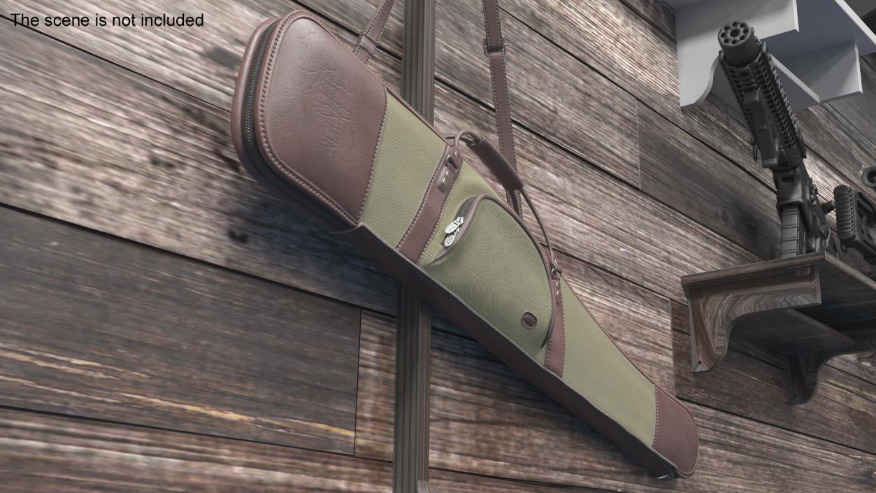 Canvas and Leather Hunter Gun Case 3D model