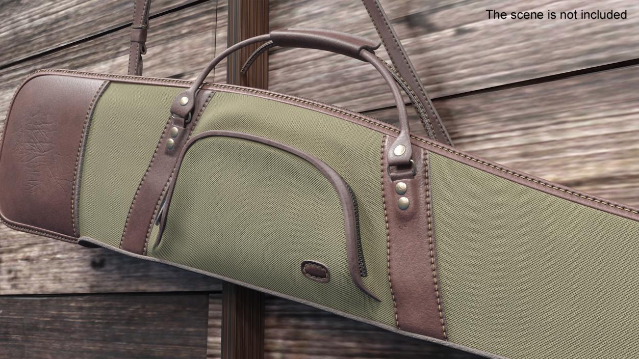 Canvas and Leather Hunter Gun Case 3D model