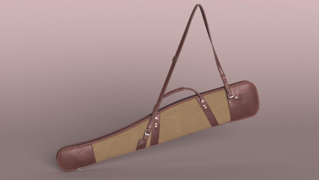 Canvas and Leather Hunter Gun Case 3D model