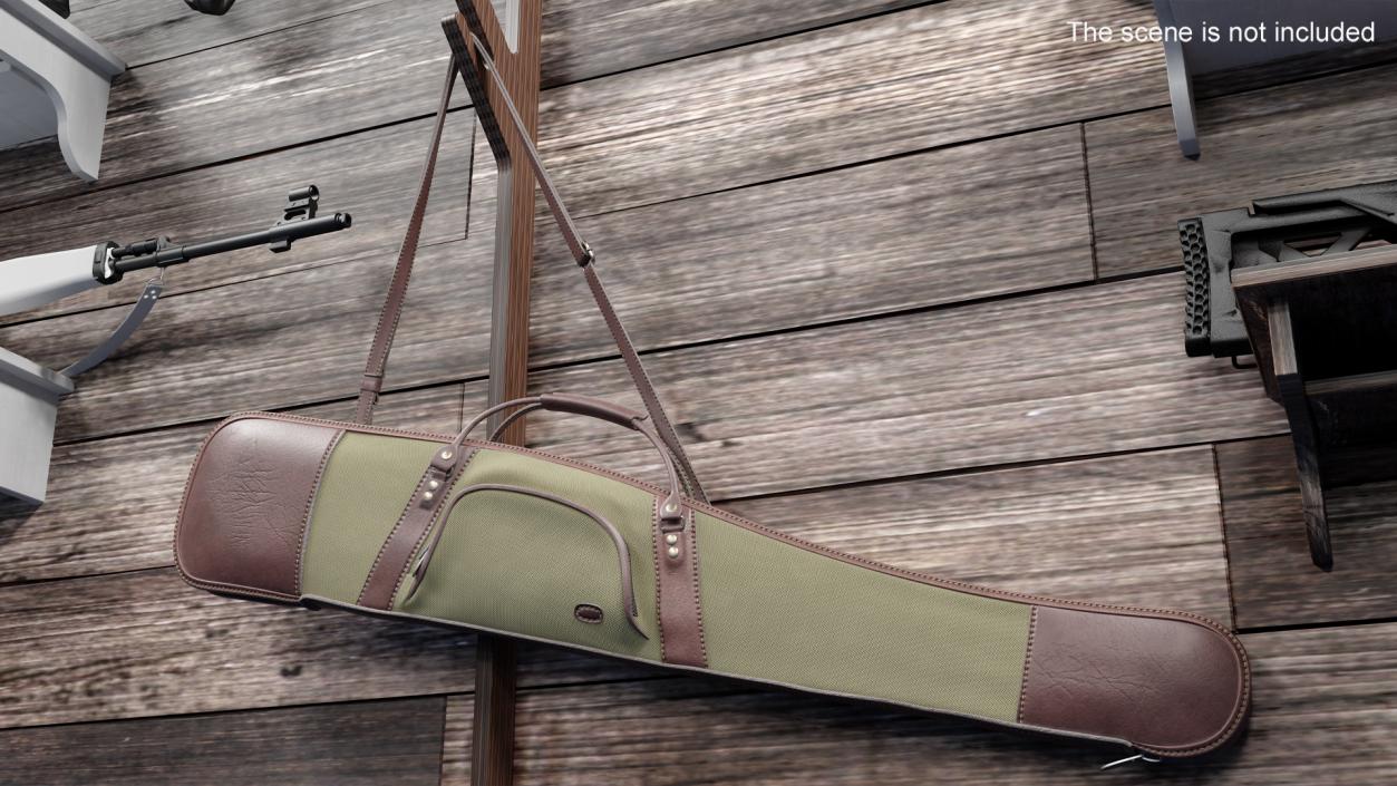 Canvas and Leather Hunter Gun Case 3D model