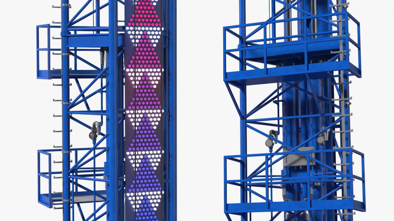 Drop Tower Ride Amusement Park Equipment Rigged 3D