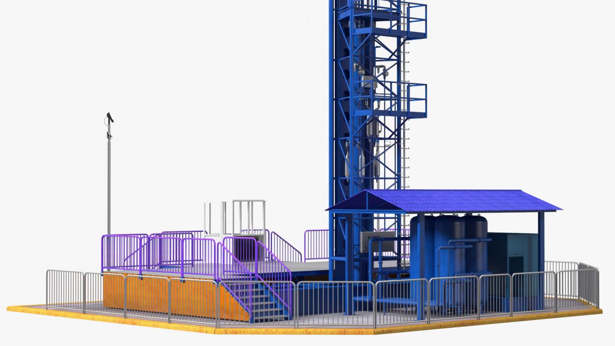 Drop Tower Ride Amusement Park Equipment Rigged 3D