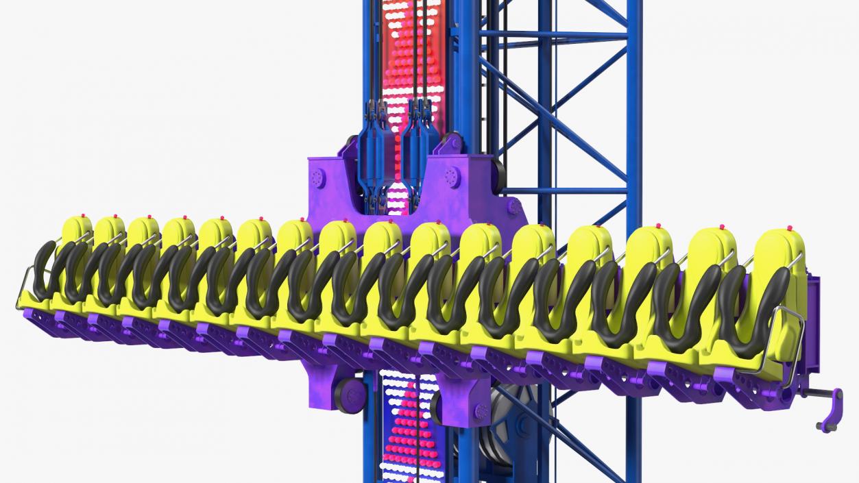 Drop Tower Ride Amusement Park Equipment Rigged 3D