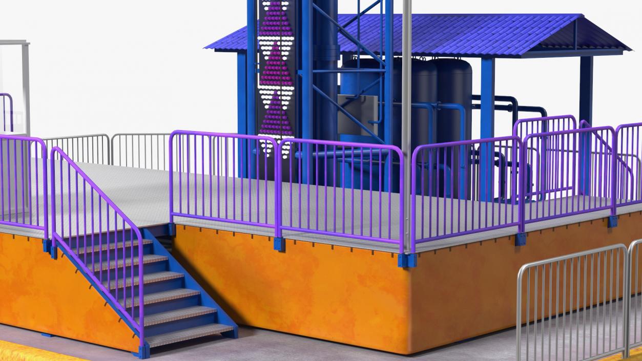 Drop Tower Ride Amusement Park Equipment Rigged 3D