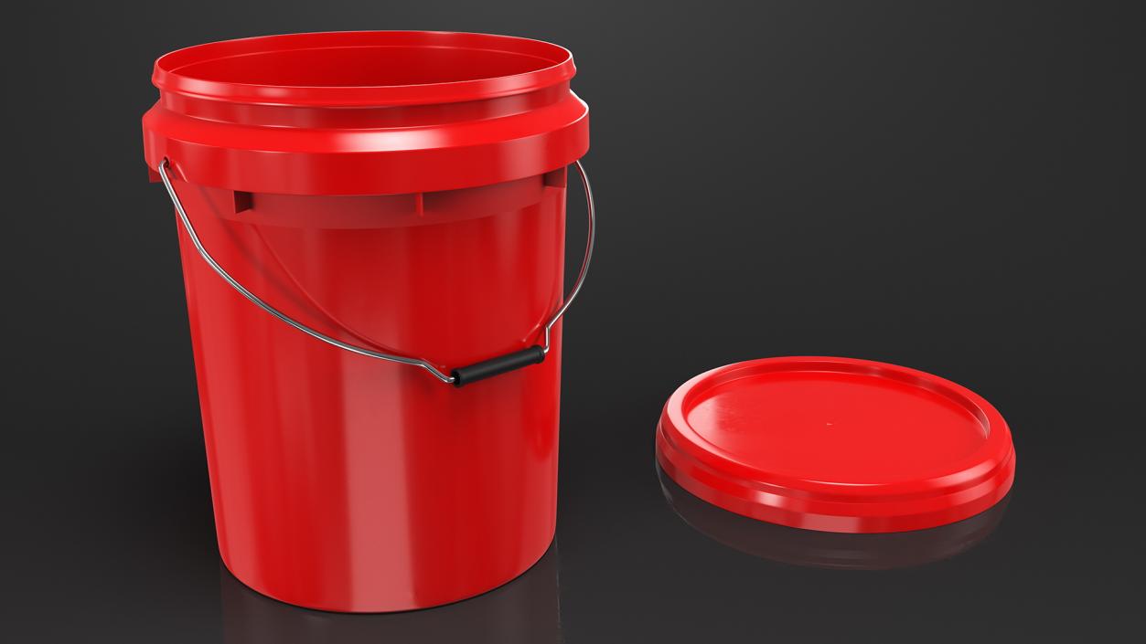 Food Grade 20L Plastic Bucket 3D model