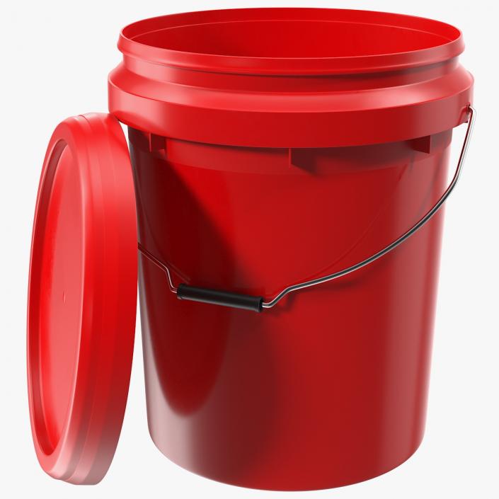 Food Grade 20L Plastic Bucket 3D model