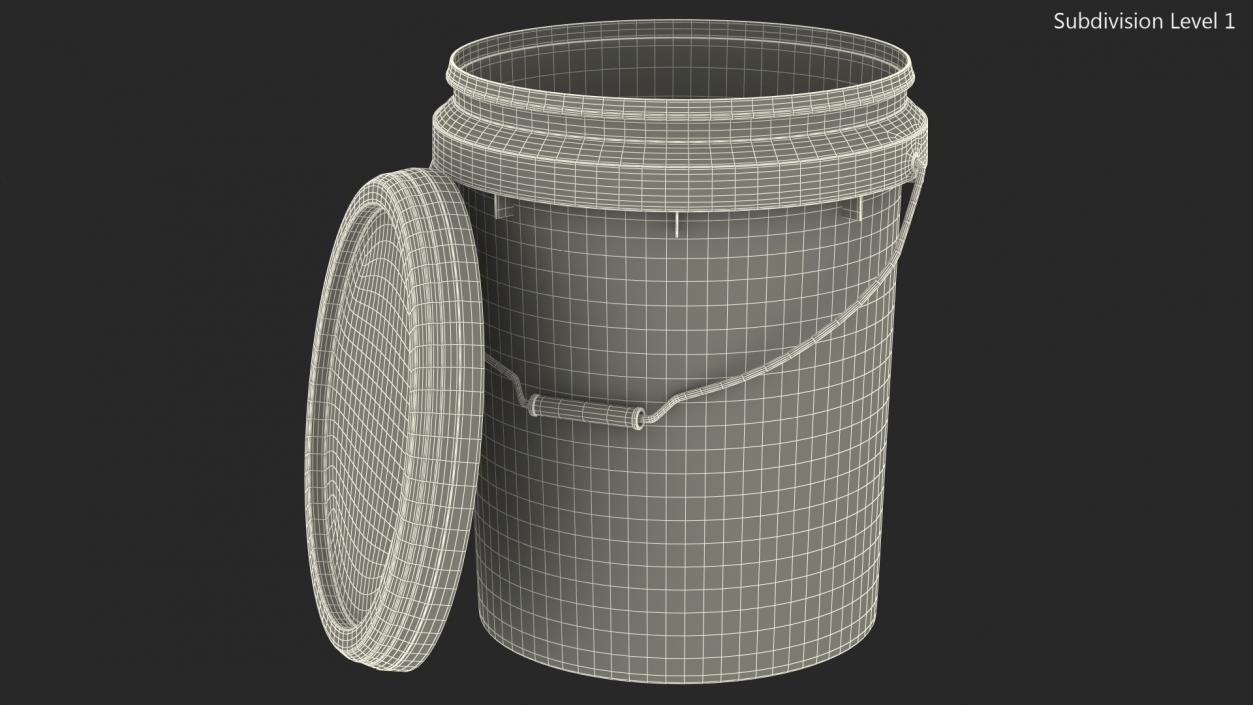 Food Grade 20L Plastic Bucket 3D model