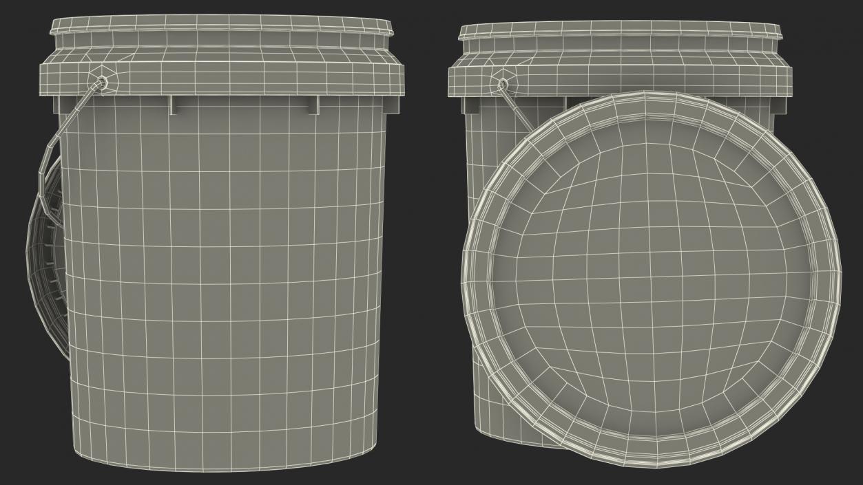 Food Grade 20L Plastic Bucket 3D model