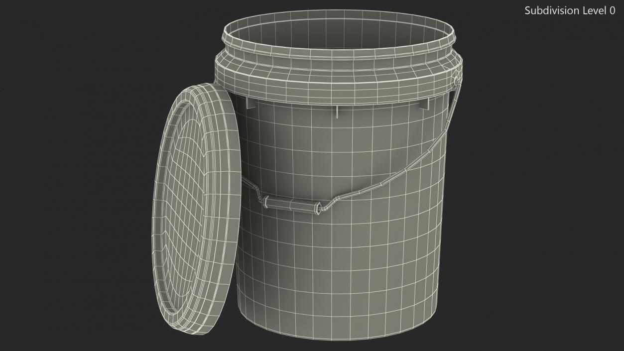 Food Grade 20L Plastic Bucket 3D model