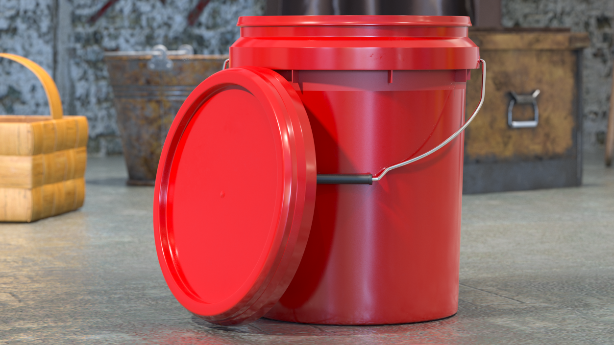 Food Grade 20L Plastic Bucket 3D model