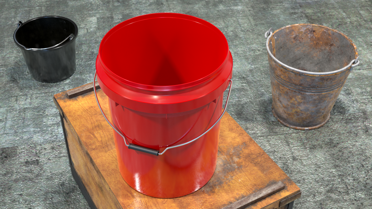 Food Grade 20L Plastic Bucket 3D model