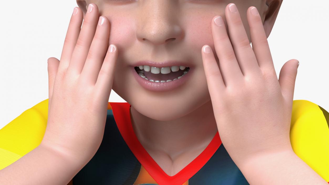 Surprised Child Boy 3D model