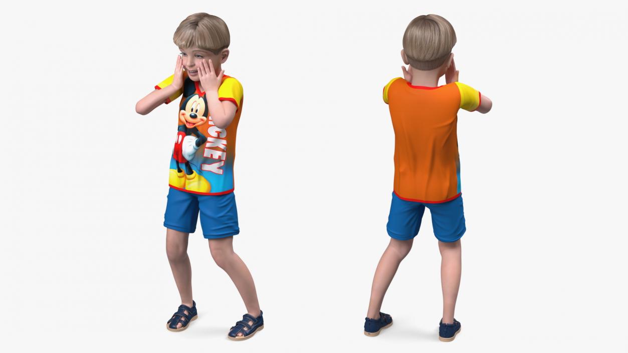 Surprised Child Boy 3D model