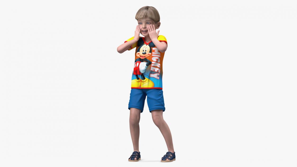 Surprised Child Boy 3D model