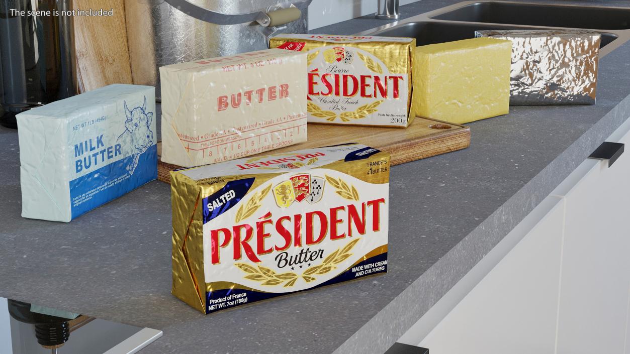 President Unsalted French Butter 3D