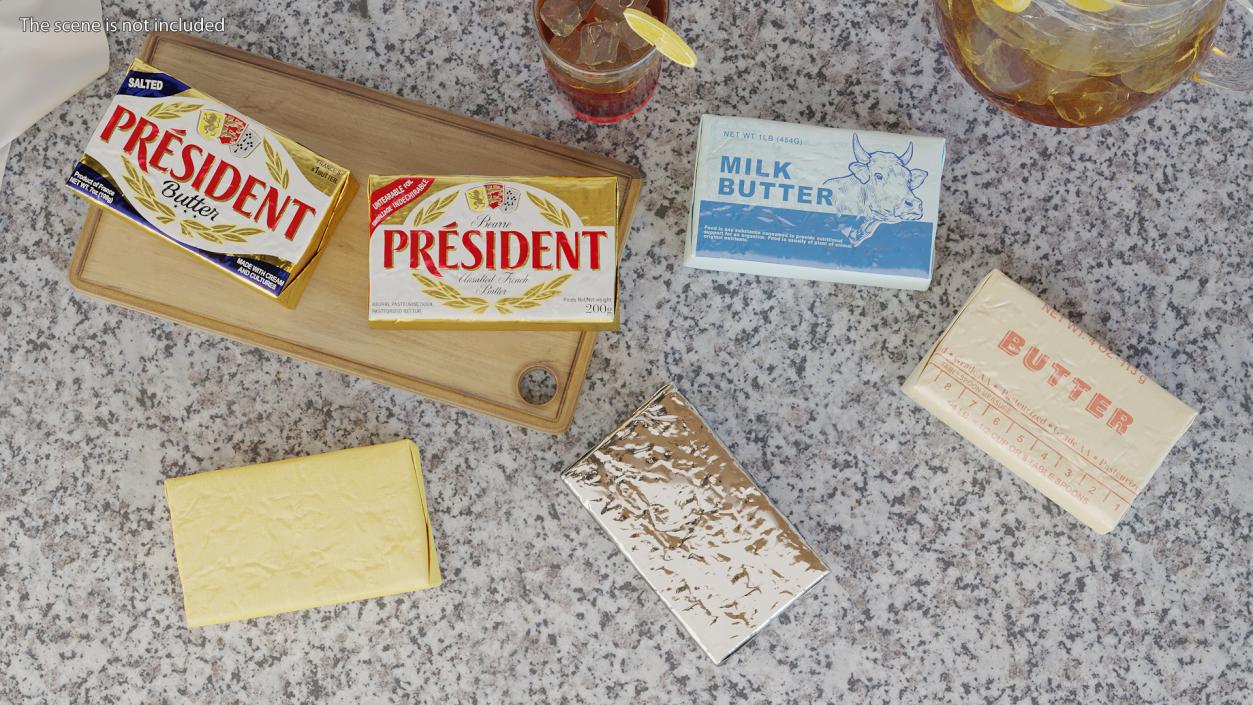 President Unsalted French Butter 3D