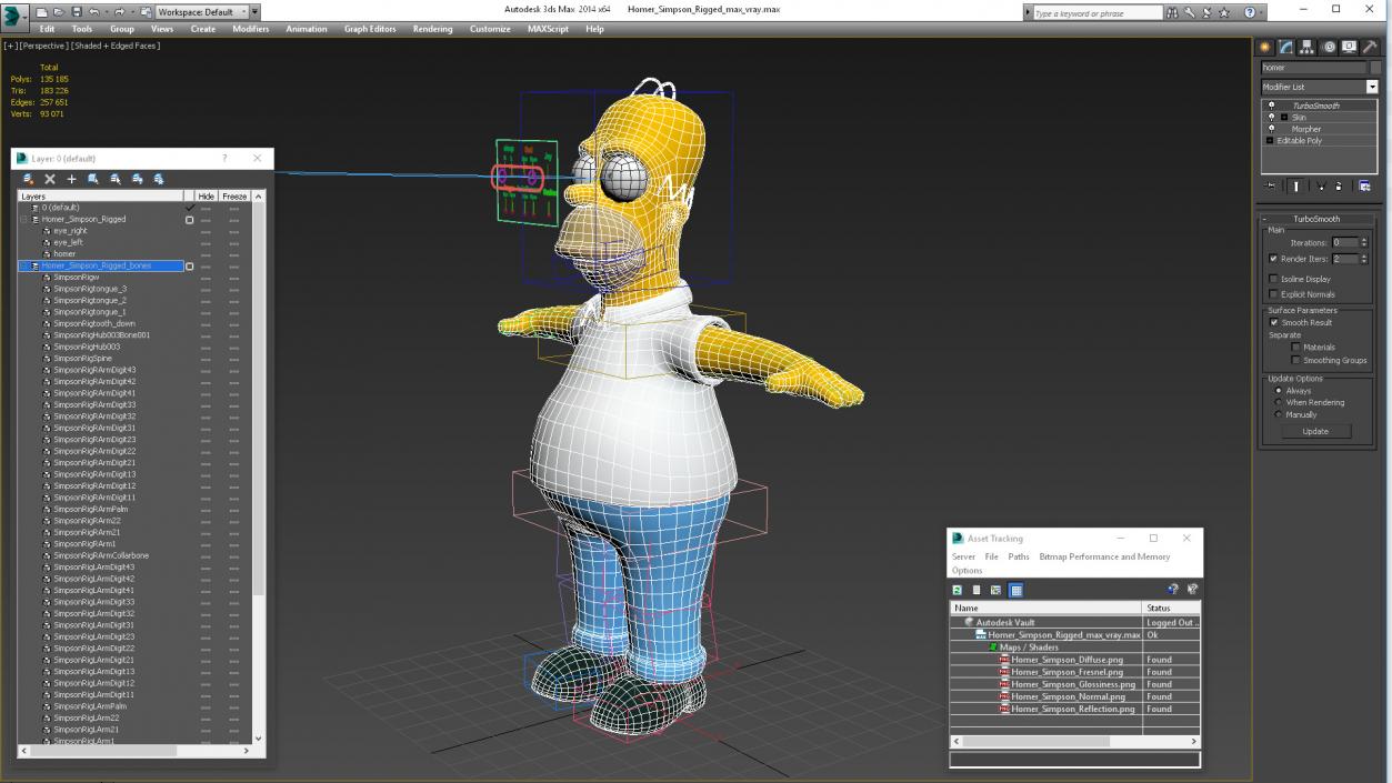 3D model Homer Simpson Rigged