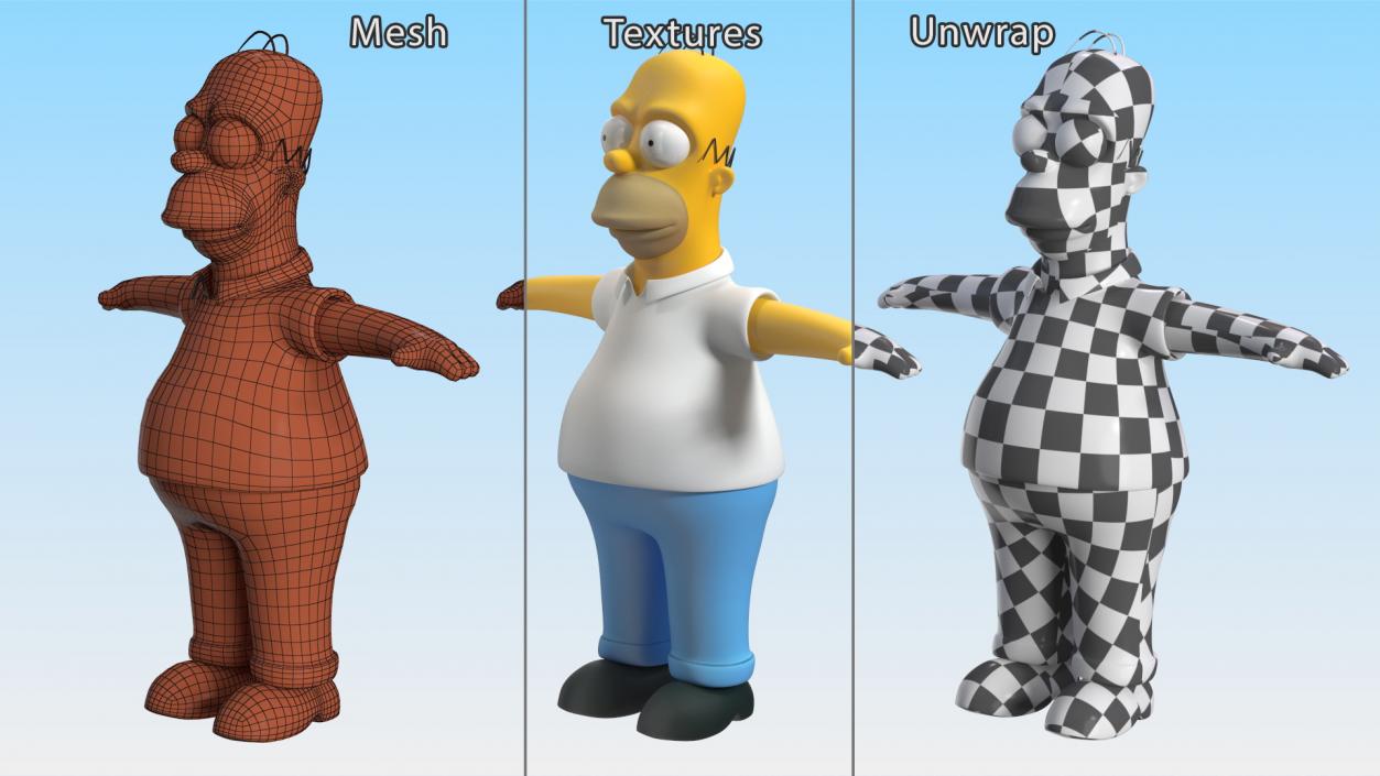 3D model Homer Simpson Rigged