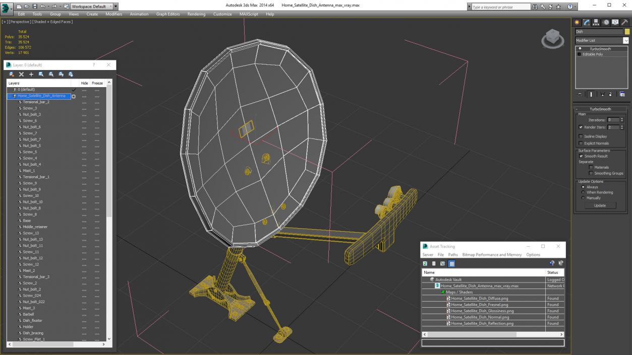 Home Satellite Dish Antenna 3D