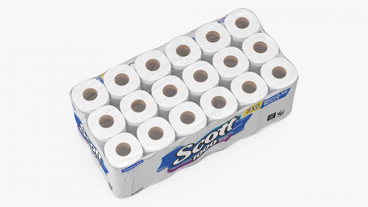 3D Scott Toilet Paper Roll 36 Pack