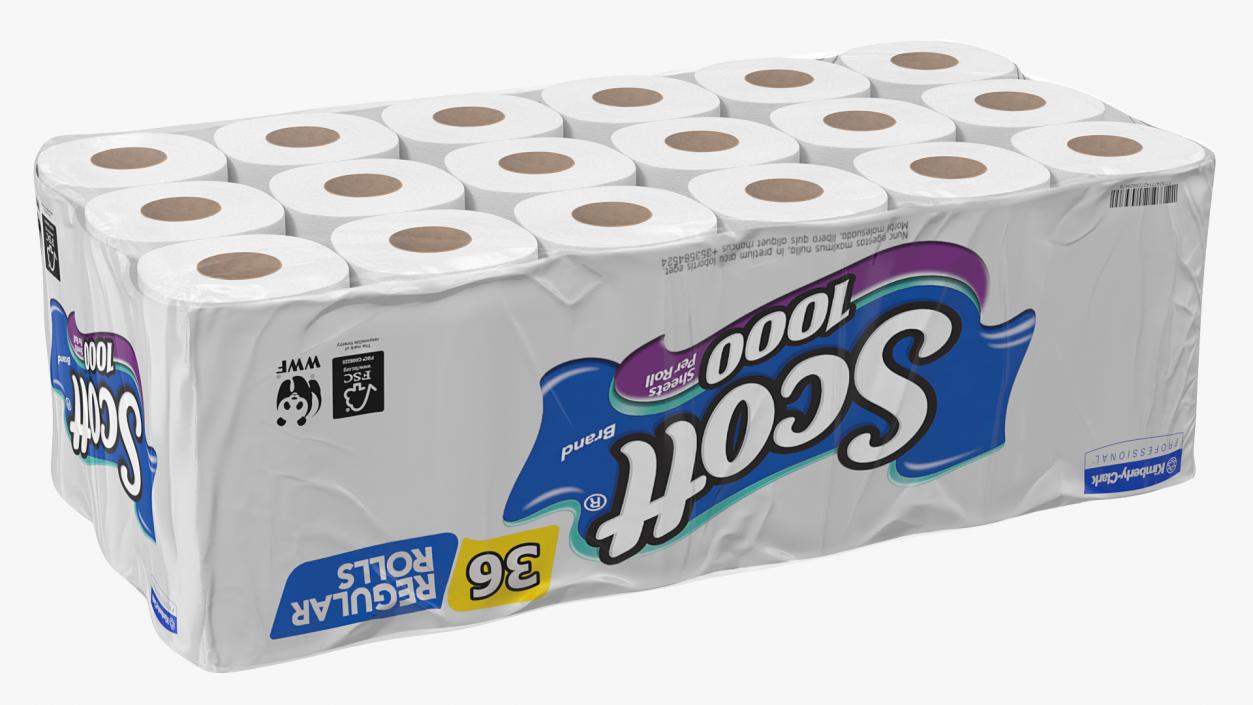 3D Scott Toilet Paper Roll 36 Pack