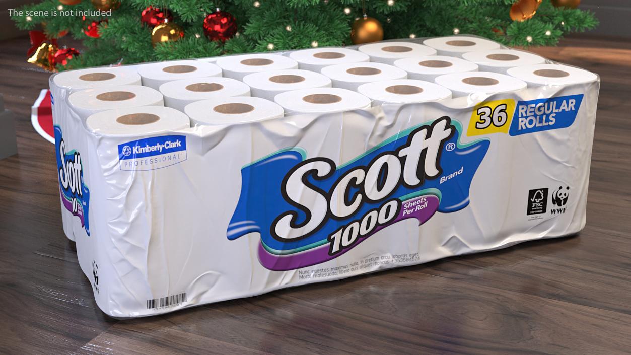 3D Scott Toilet Paper Roll 36 Pack