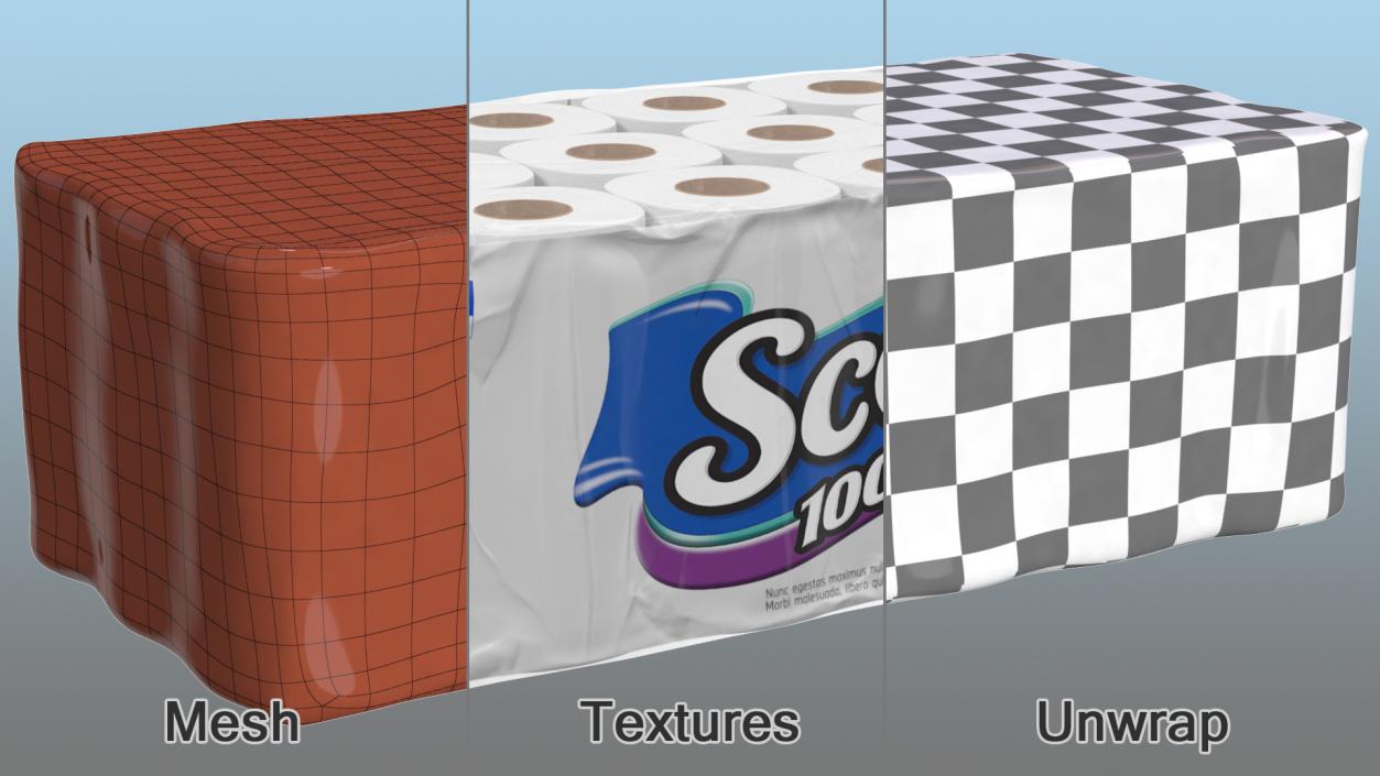 3D Scott Toilet Paper Roll 36 Pack