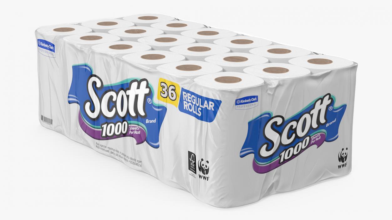 3D Scott Toilet Paper Roll 36 Pack